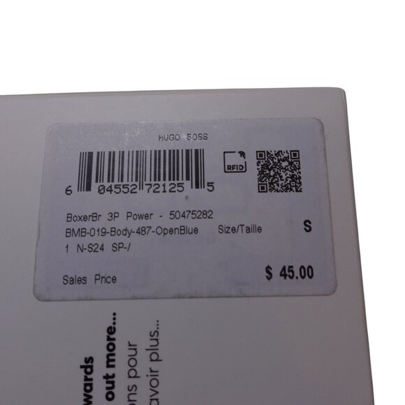 NIP Hugo Boss 3 Pack Power Boxer Brief Underwear Sz S Gray Blue Cotton Stretch - Picture 8 of 8